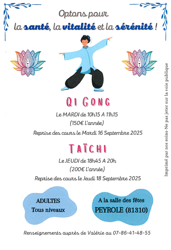 Reprise du Qi Gong et Taïchi (27/08/2025) Image