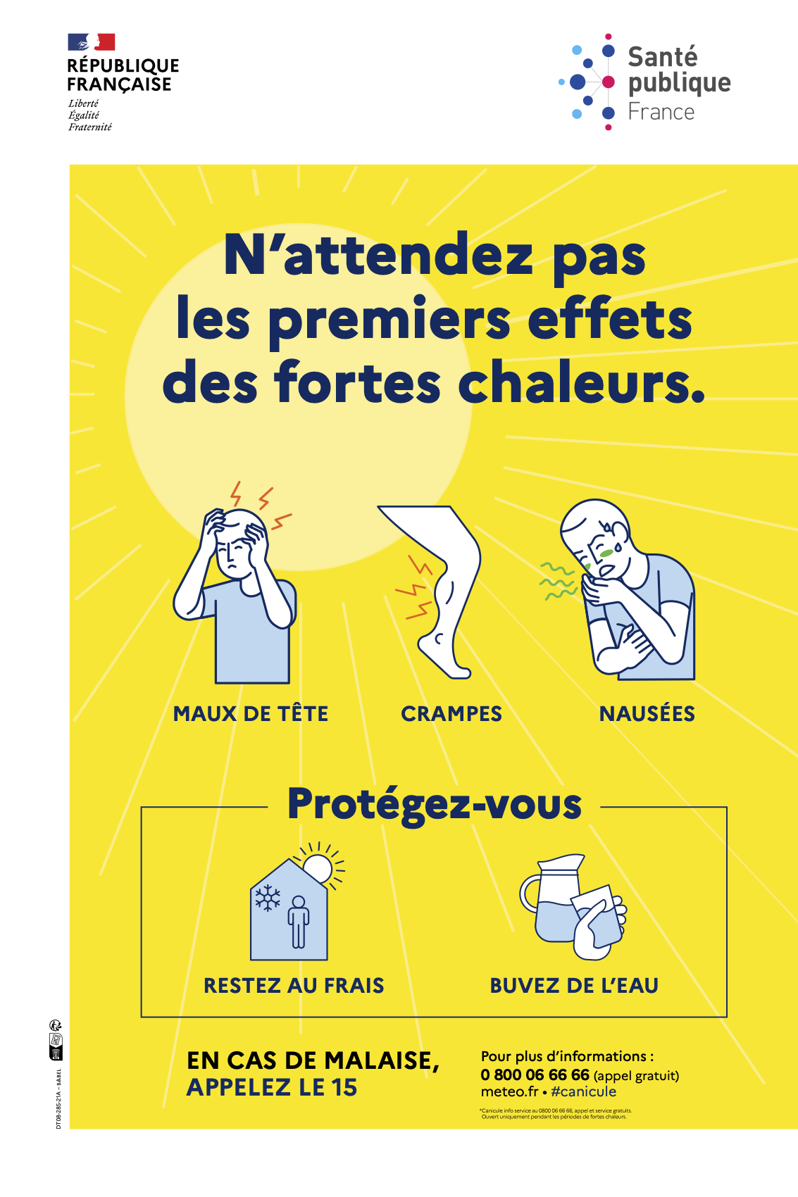 Canicule Affiche des gestes à suivre pendant la canicule