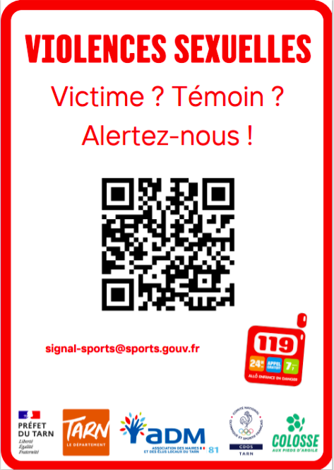 Violences sexuelles Victime ? Témoins ? Alertez-nous au 119 ou scannez le QR code