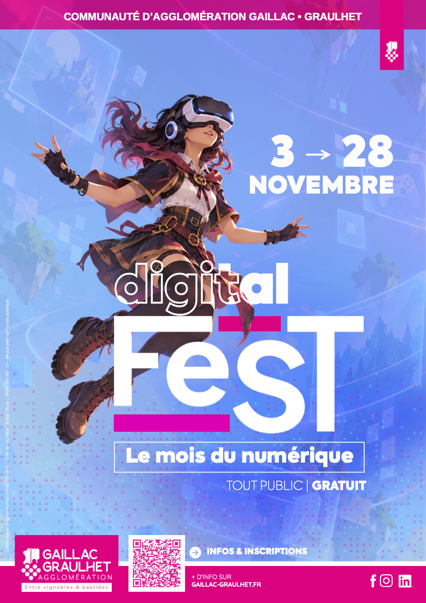 Affiche du digital fest : tout public et gratuit